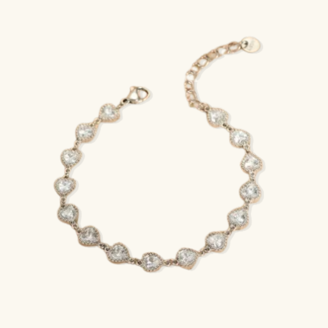 Crystal Heart Tennis Bracelet