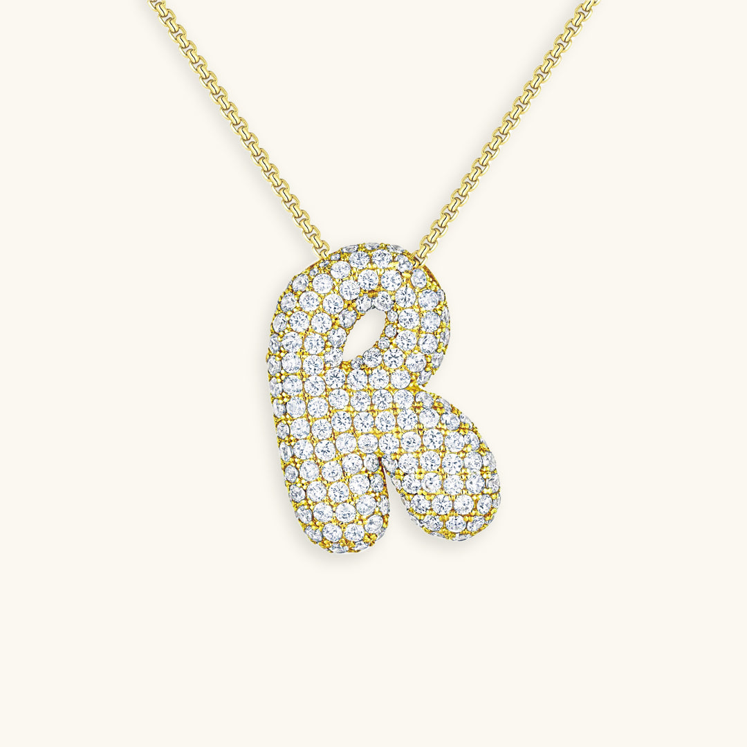 Diamond Initial Bubble Necklace