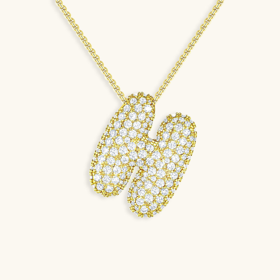 Diamond Initial Bubble Necklace
