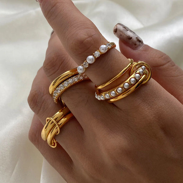 Briana Pearl Stacked Ring (Bundle)