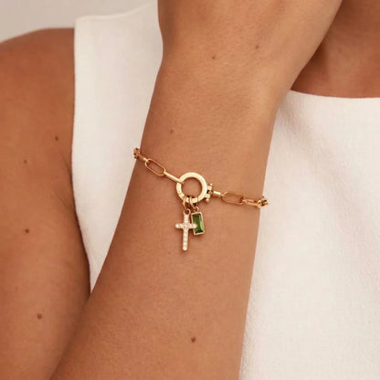 Celestia Birthstone Cross Bracelet