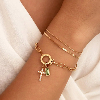 Celestia Birthstone Cross Bracelet