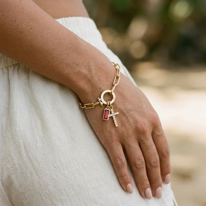 Celestia Birthstone Cross Bracelet