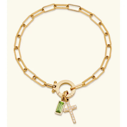 Celestia Birthstone Cross Bracelet