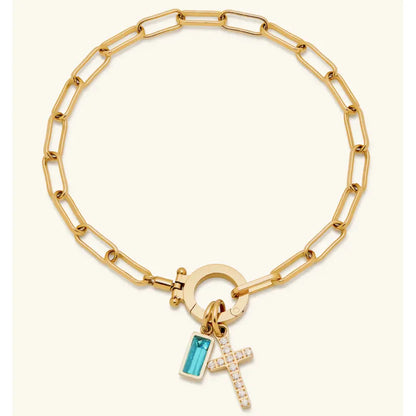 Celestia Birthstone Cross Bracelet
