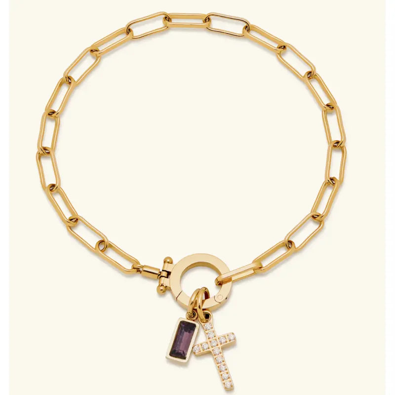 Celestia Birthstone Cross Bracelet