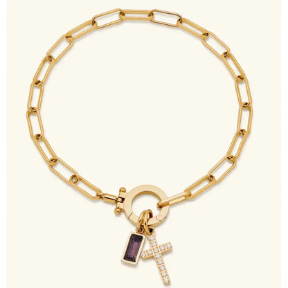 Celestia Birthstone Cross Bracelet