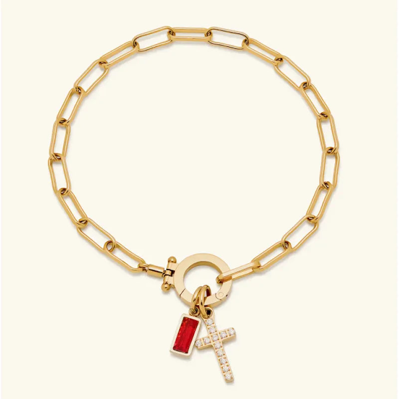 Celestia Birthstone Cross Bracelet