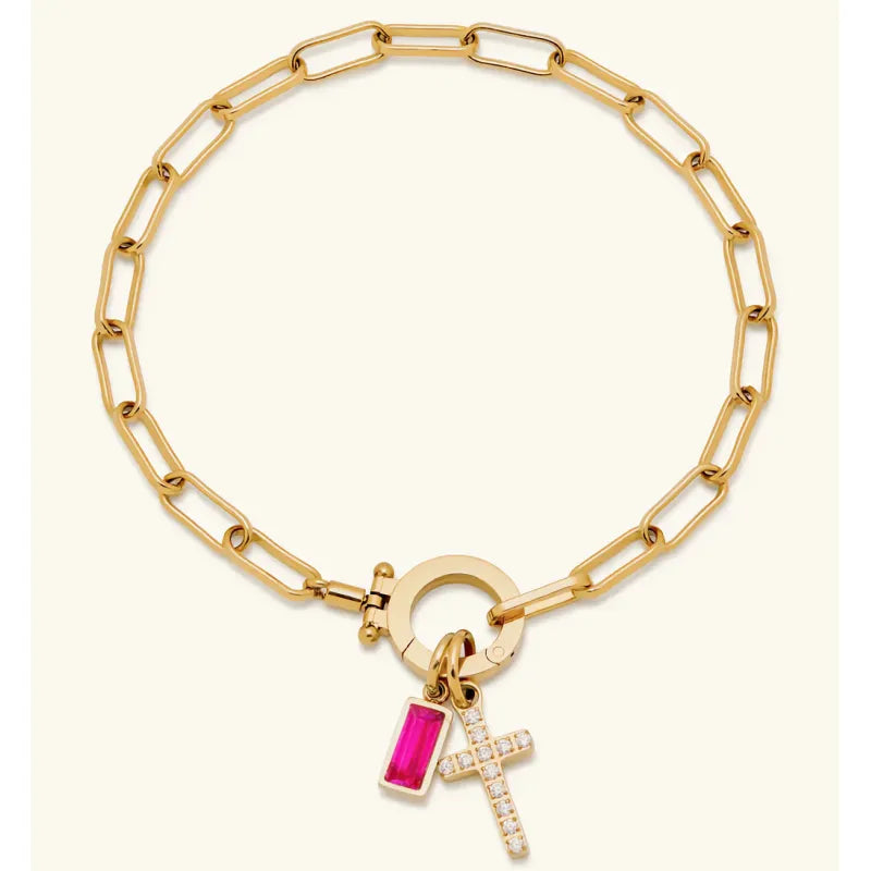 Celestia Birthstone Cross Bracelet