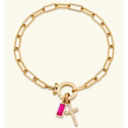 Celestia Birthstone Cross Bracelet