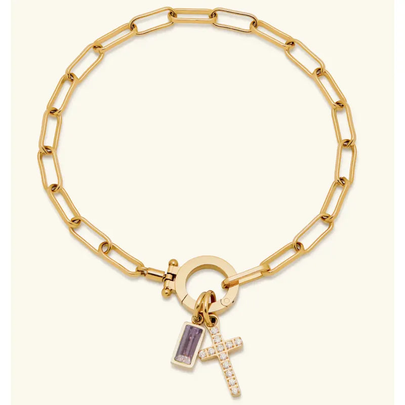 Celestia Birthstone Cross Bracelet