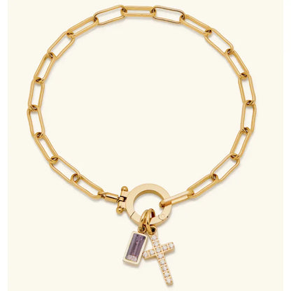 Celestia Birthstone Cross Bracelet