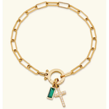 Celestia Birthstone Cross Bracelet