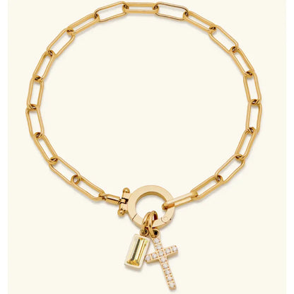 Celestia Birthstone Cross Bracelet