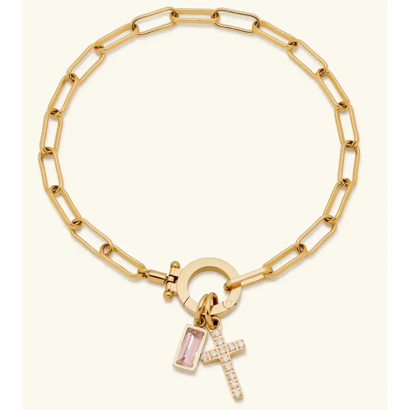 Celestia Birthstone Cross Bracelet