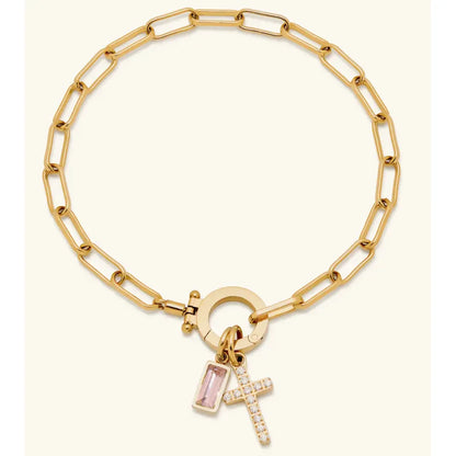 Celestia Birthstone Cross Bracelet
