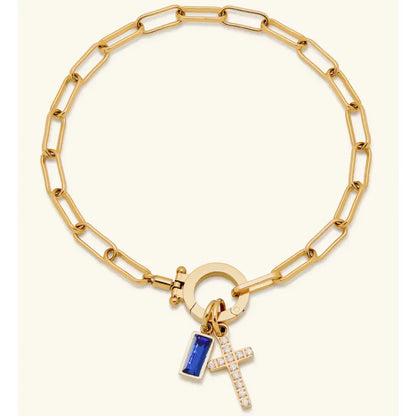 Celestia Birthstone Cross Bracelet