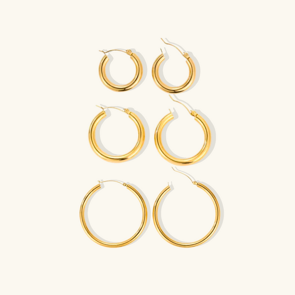 Classic Hoop Earrings Set (Bundle)