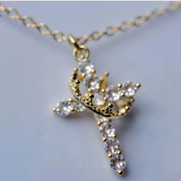 Beatrix Crown and Cross Necklace (Bundle)