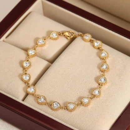 Crystal Heart Tennis Bracelet
