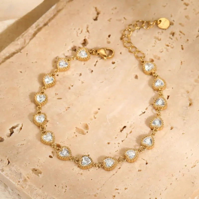 Crystal Heart Tennis Bracelet