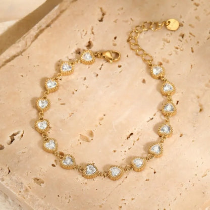 Crystal Heart Tennis Bracelet