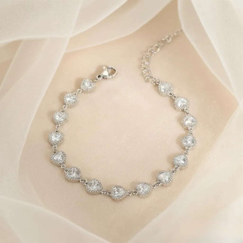 Crystal Heart Tennis Bracelet