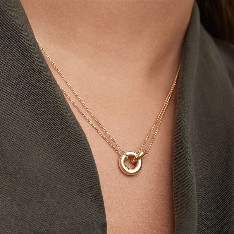 Dual Chain Ring Necklace