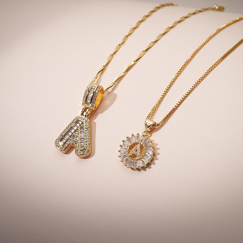 Nina Initial Letter Necklace (Bundle)