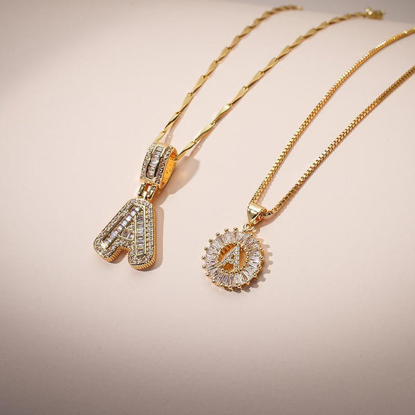 Nina Initial Letter Necklace (Bundle)