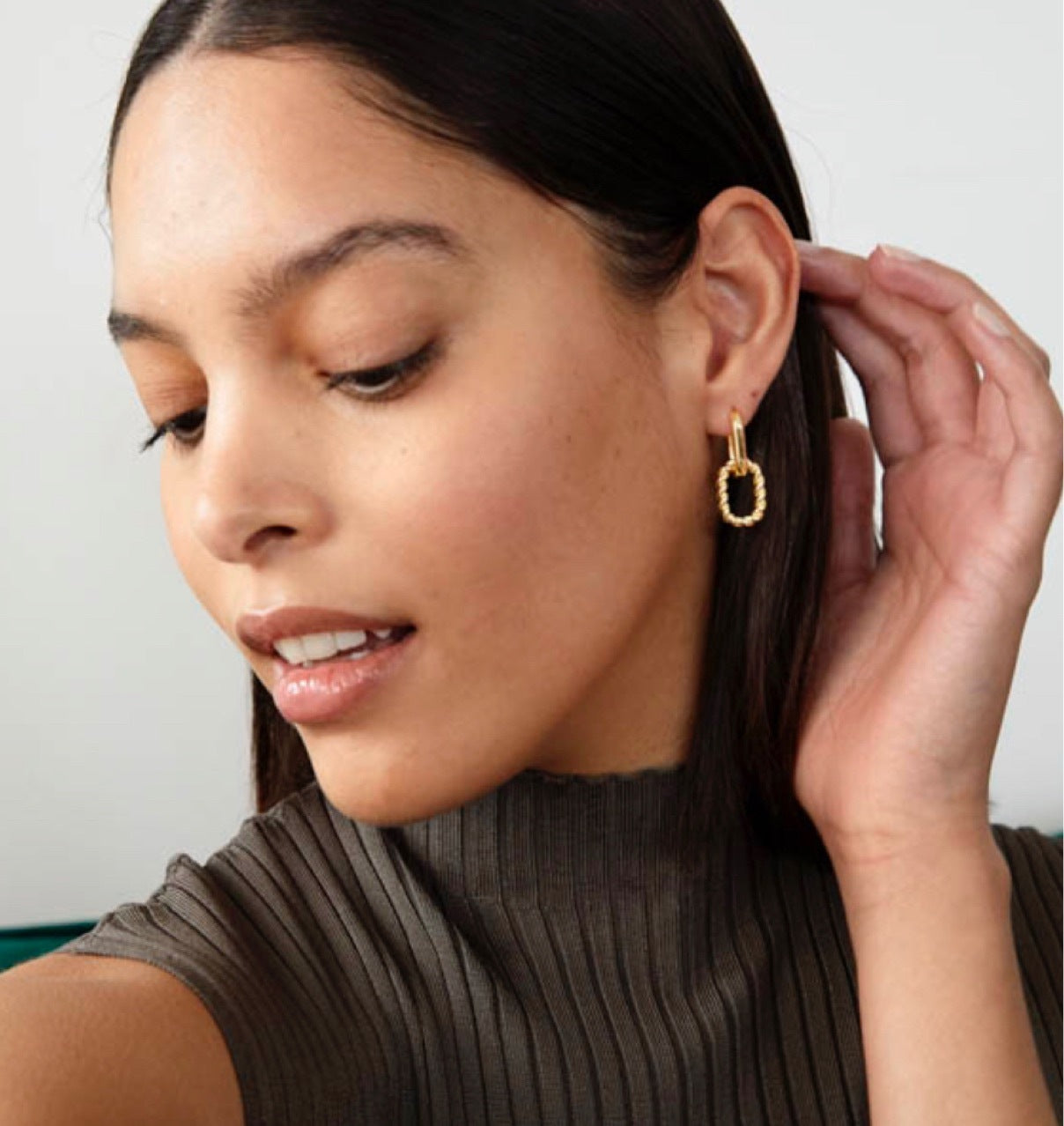 Lauren Drop Hoop Earrings